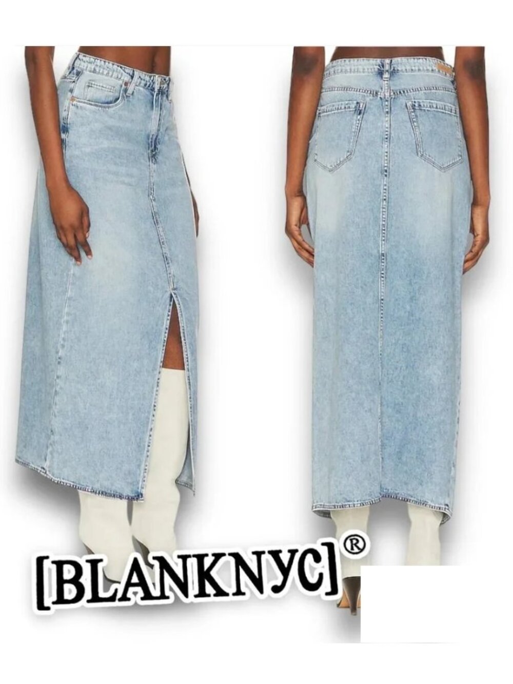 Denim Maxi Skirt BLANKNYC Mid Rise Light Wash Size 26 Small